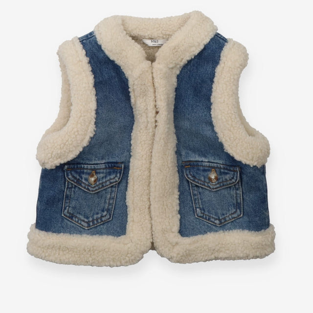Gilet denim fleece lining