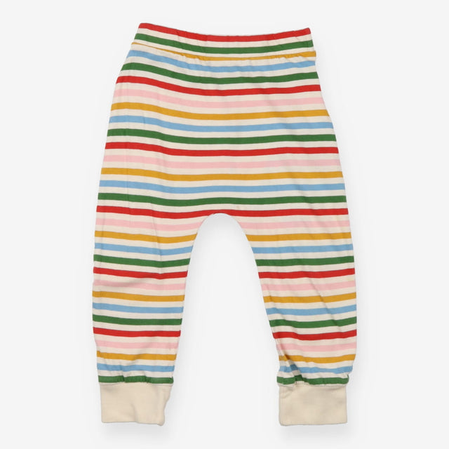 Leggings multi colour stripes cream cuffs