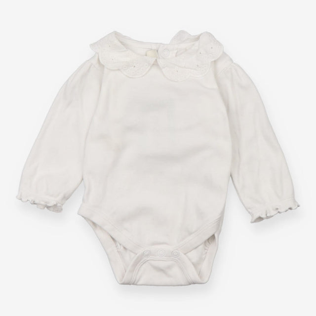 Bodysuit white long sleeve broiderie anglaise