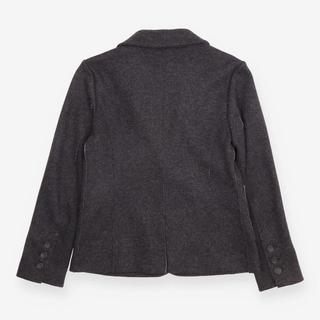 Jacket Charcoal Wool Blend Structured Patch Pocket
