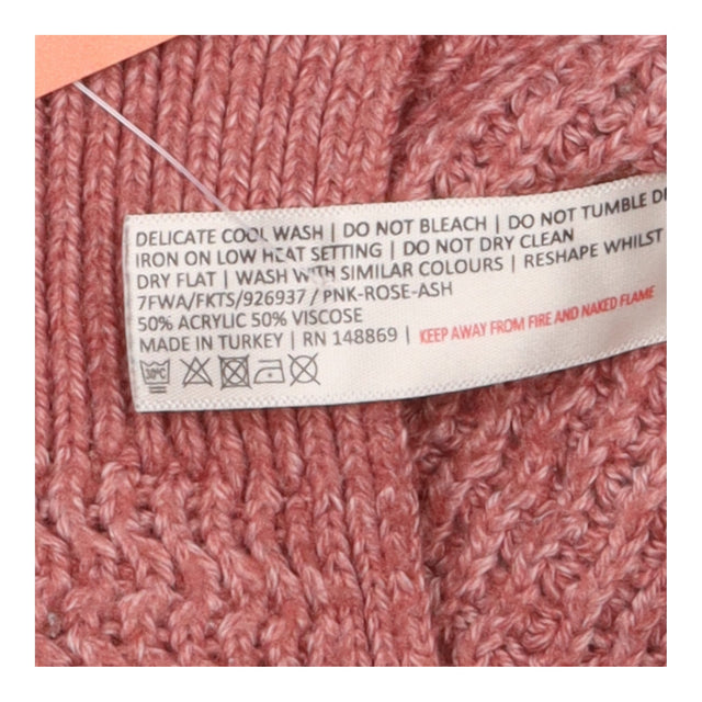 Cardigan Pink Open Front Chunky Knit Pocket