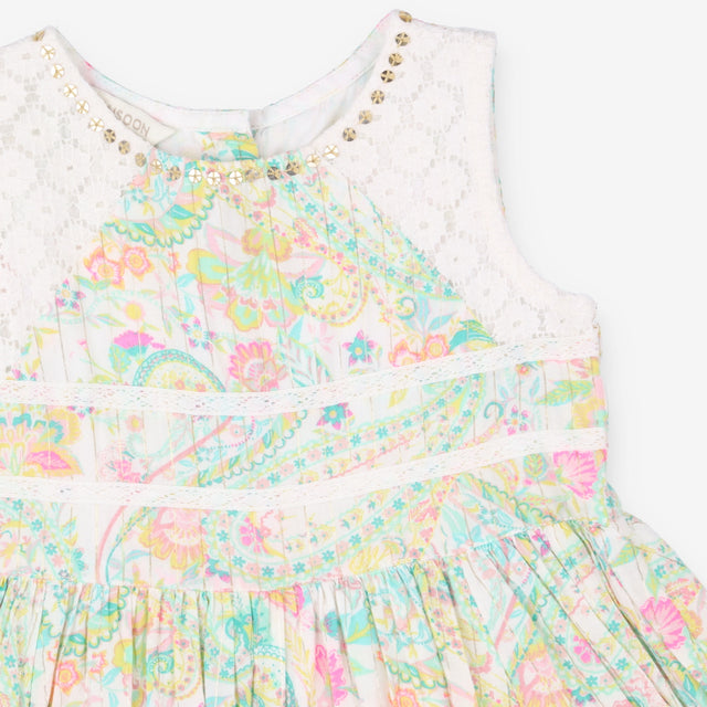Floral Patter Dress Lace Detail