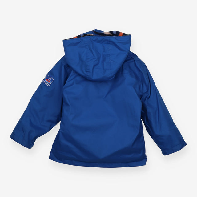 Coat 4 in 1 Raincoat Blue with Striped Fleece