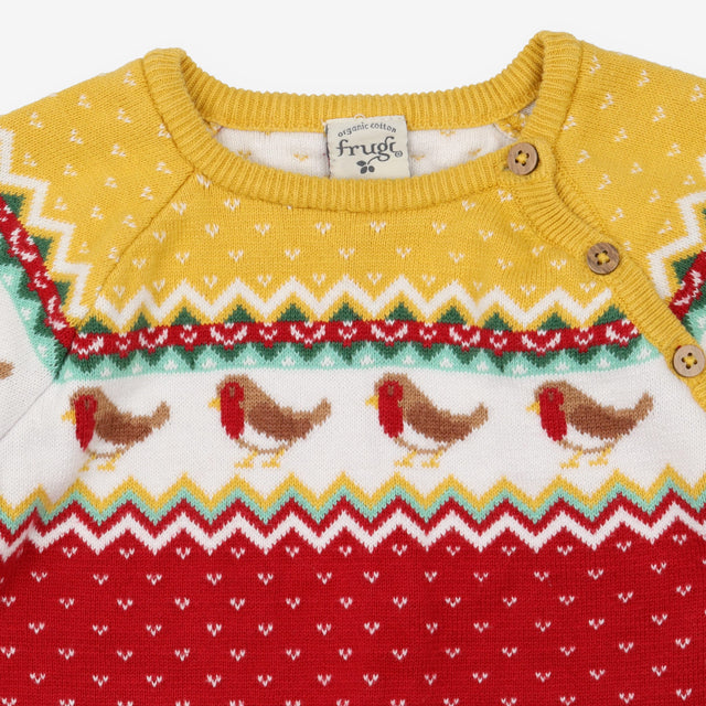Romper knit red robins