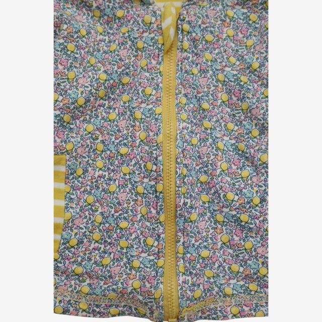 Hoodie Reversible Yellow Stripe and Ditsy Print wi