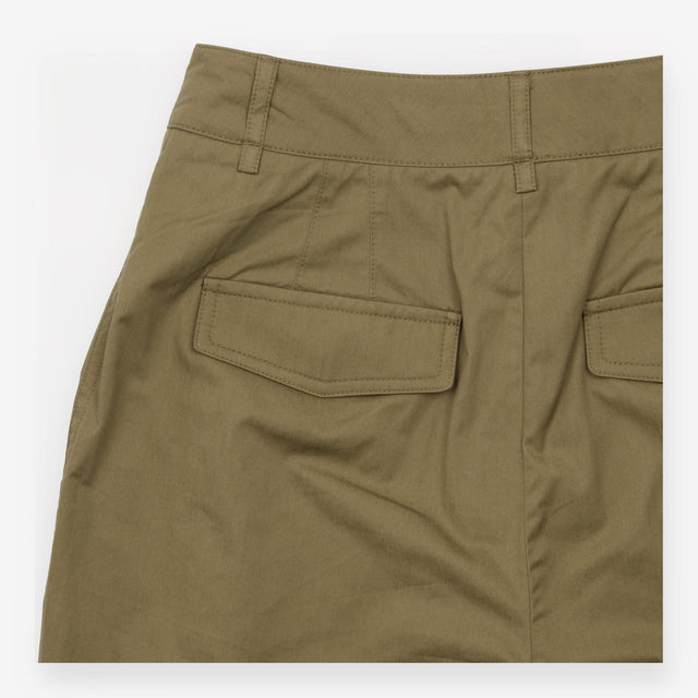 Trousers Khaki Cotton Pleated
