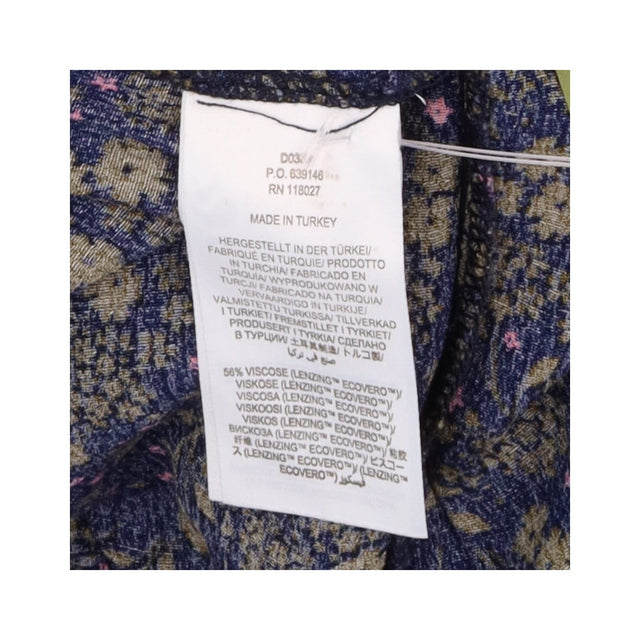 Midi Dress Smocked High Neck Long Sleeve Floral Na