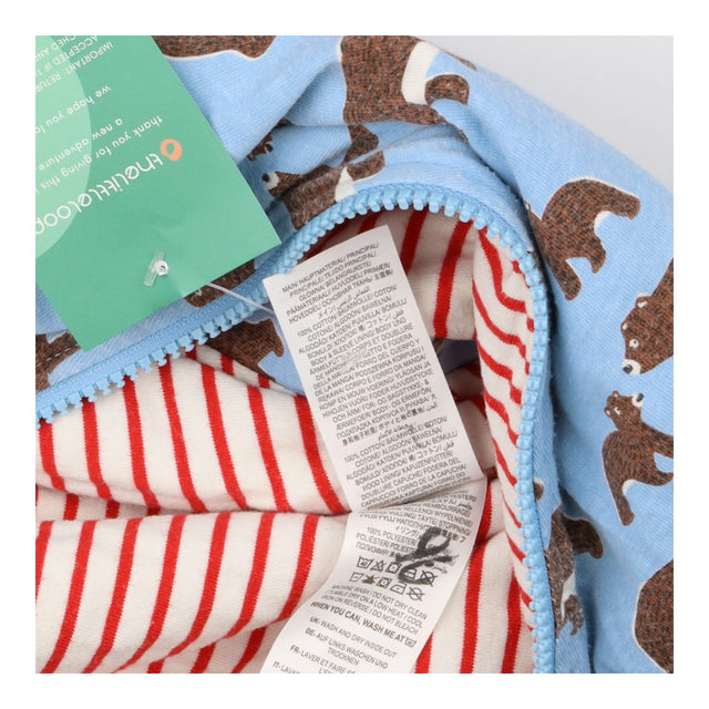Pramsuit Blue Bears Red Stripe Lined