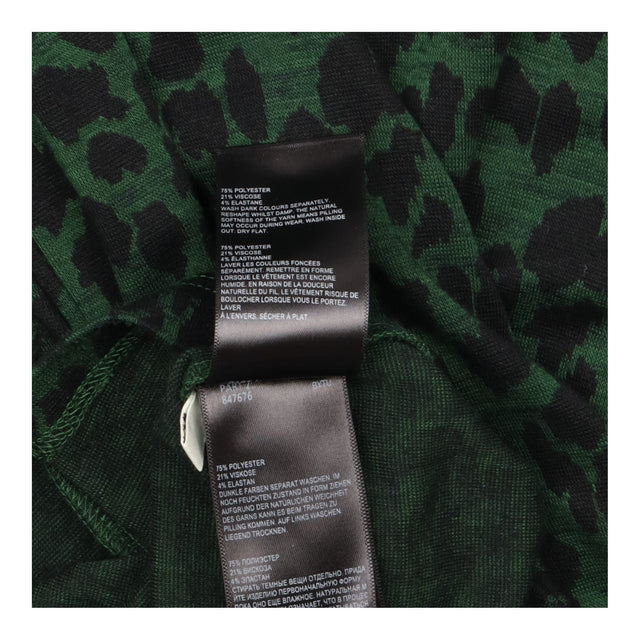 Leopard Midi Dress in Forest Green with High Neck