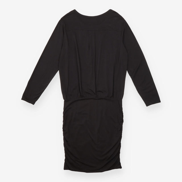 Dress Black Jersey Long Sleeve Midi