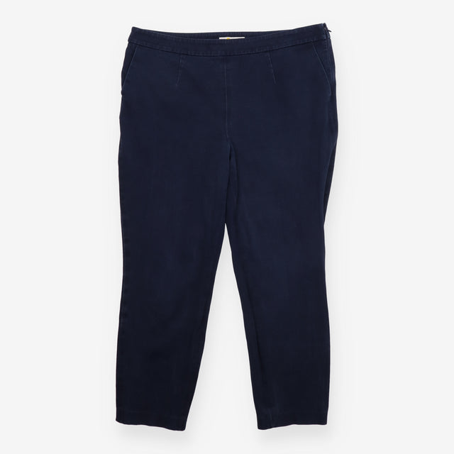 Boden Navy Blue Stretch Cotton Tapered Trousers Si
