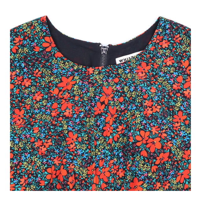 Floral Zip-Back Midi Dress