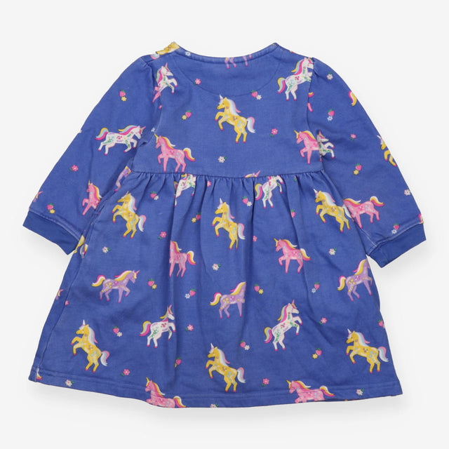 Sweater Dress Blue with Unicorns, Strawberries