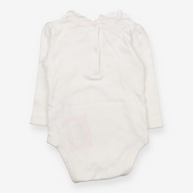 Bodysuit White Lace Collared