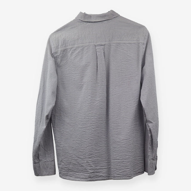 Blue Pinstripe Long Sleeve Cotton Shirt Women's