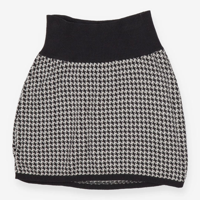 Maternity Knitted Skirt Grey and Cream Houndstooth