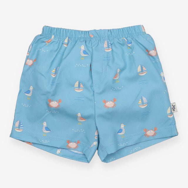 Swim Nappy Short Blue with Seagulls, Boats