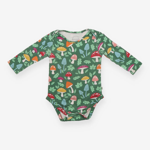 Bodysuit LS green toadstools