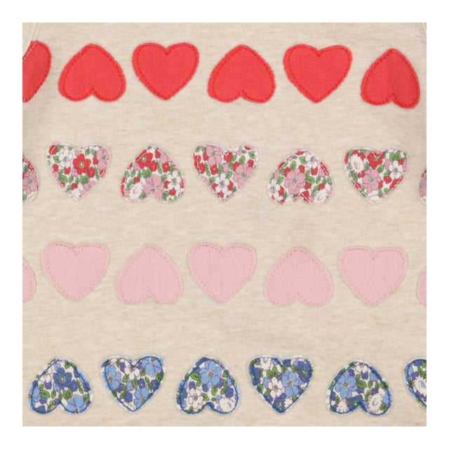 Sweater Dress Beige with Multi Colour Hearts