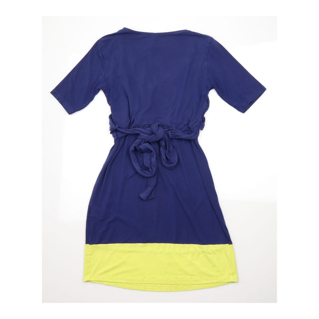 Dress Colour Block Jersey Short Sleeve Navy Blue L