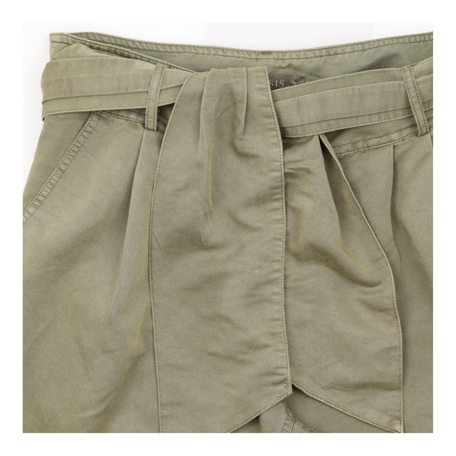 High Waist Belted Wide Leg Trousers Khaki Olive Gr