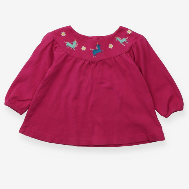 T-shirt Long Sleeve Pink with Unicorn Applique