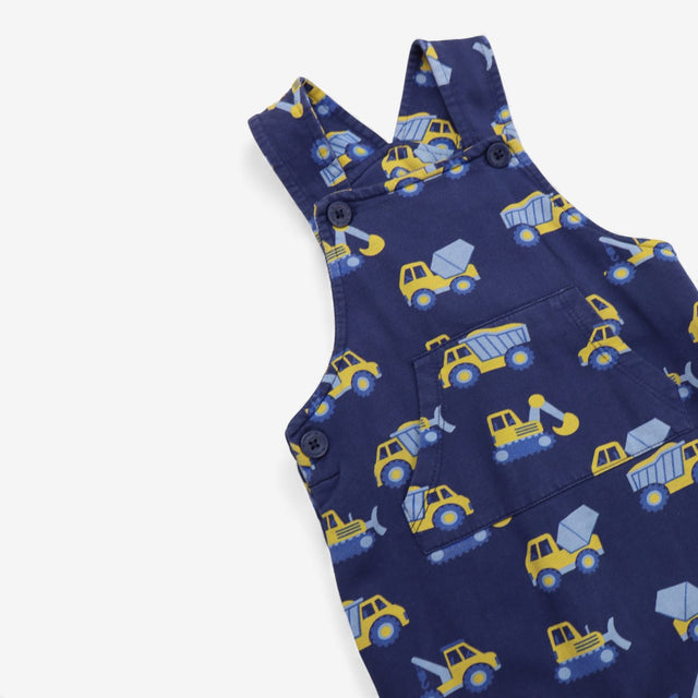 Dungarees Navy with Yellow Construction Vehicles