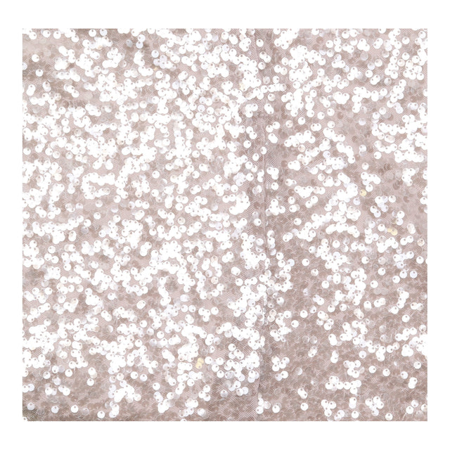 Sequin Top in Champagne Silver with Short Sleeves