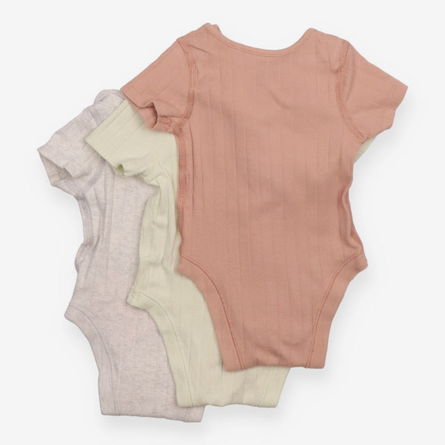 Ribbed Bodysuits Mixed Pastel Colours 3pc