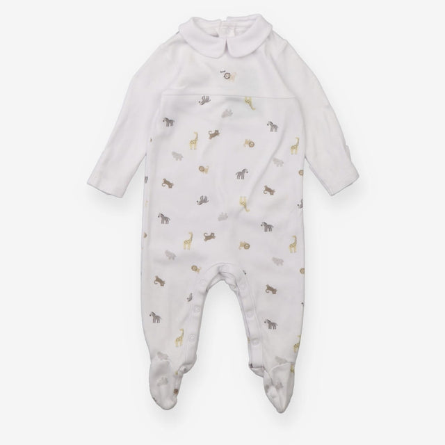 White collared animal sleepsuit