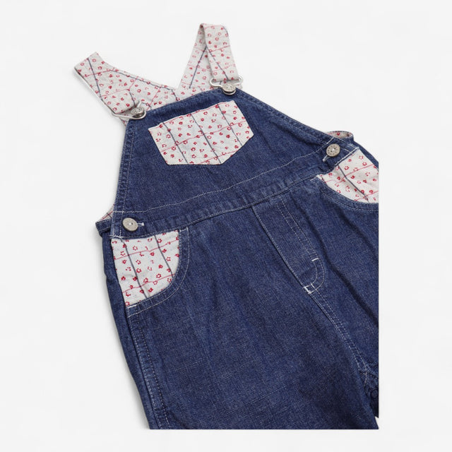 Dungarees Denim with Floral Pockets