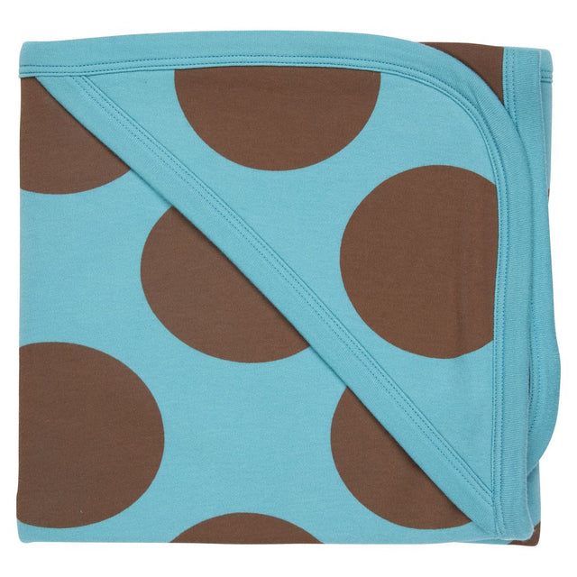 Hooded blanket giant spot - brown/turquoise