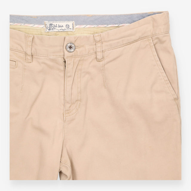 Trousers Chino Straight Leg Beige Cotton Stretch