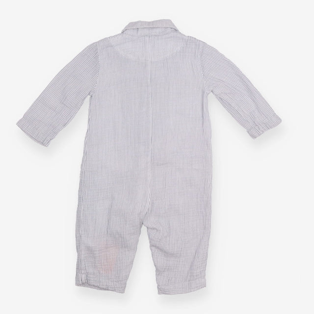 Romper Collared Blue Stripe