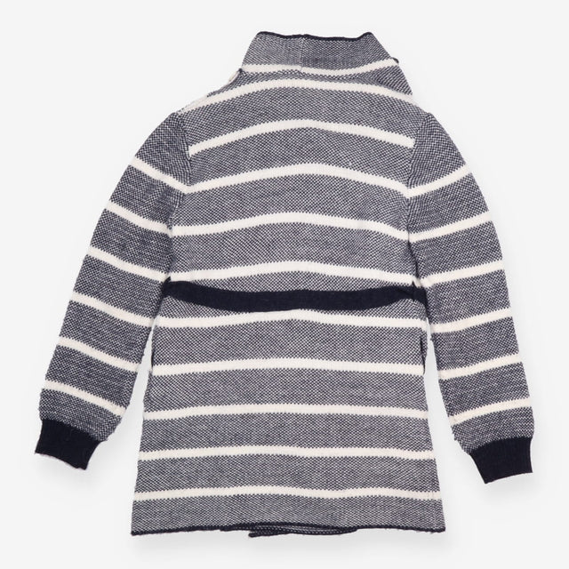 Maternity Cardigan Navy White Stripe Tie Waist
