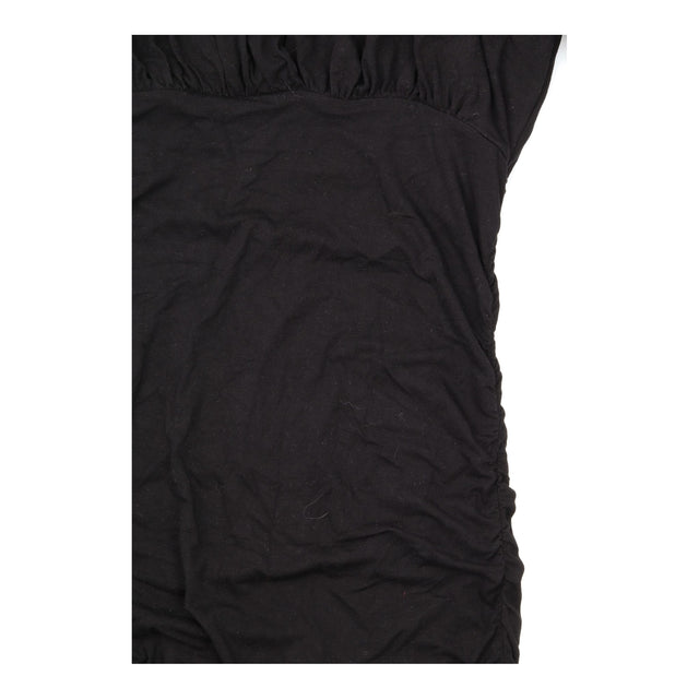 Dress Black Ruched V-Neck Long Sleeve Maternity