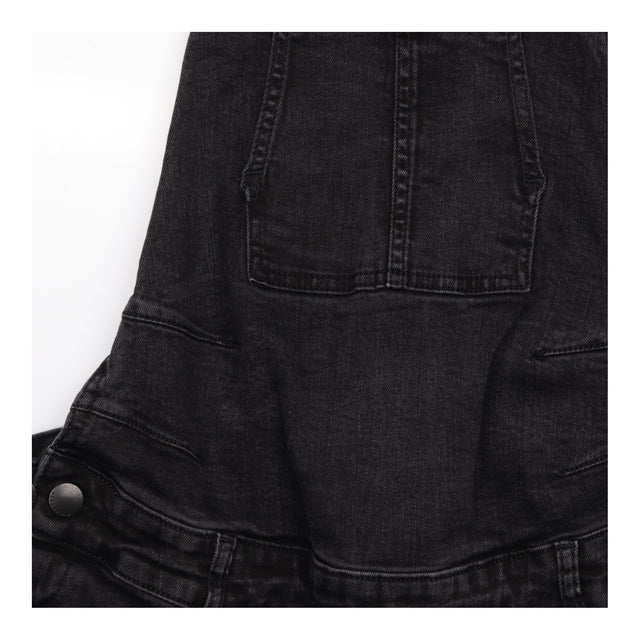 Washed Black Stretch Denim Adjustable Strap Slim L