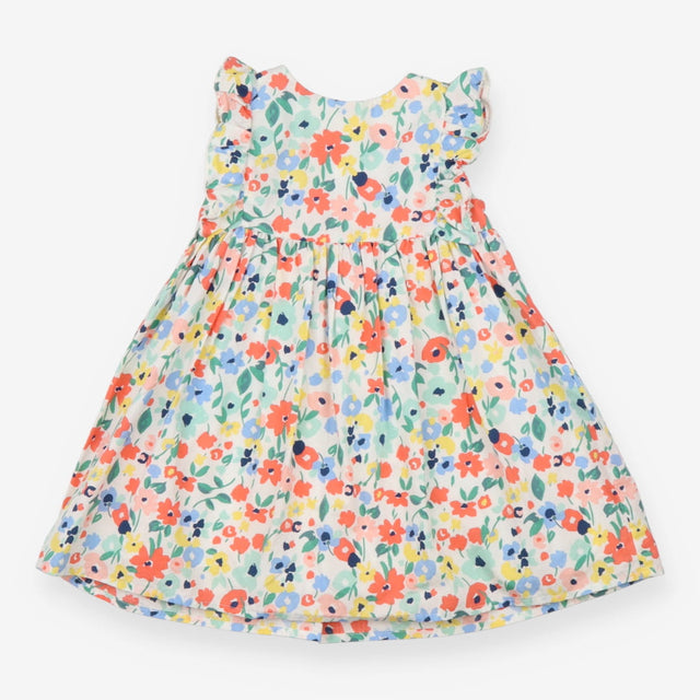 Dress bright floral frill