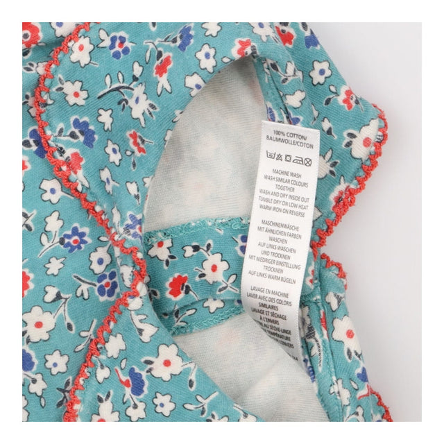 Teal Floral Collared Bodysuit