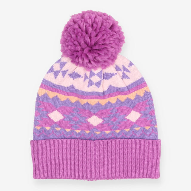Bobble Hat Purple Aztec