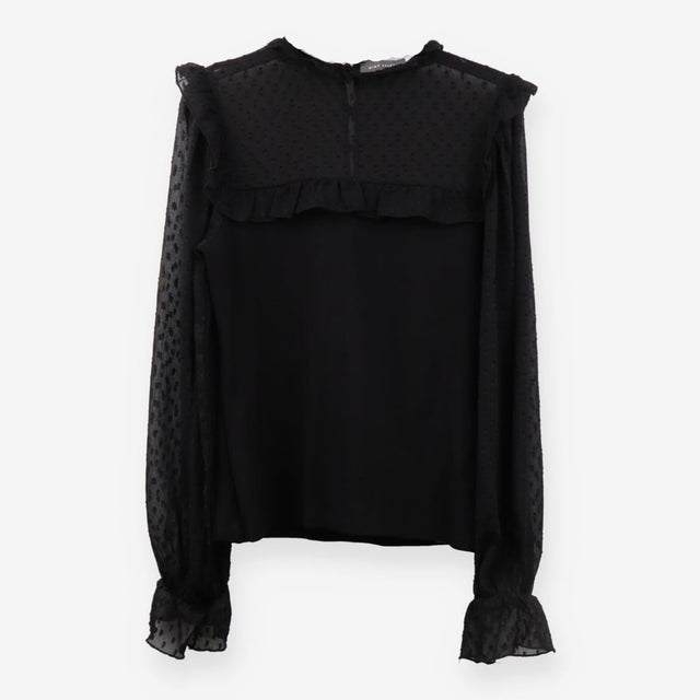 Polka Dot Sheer Blouse Spot Print Tie Neck Shirt