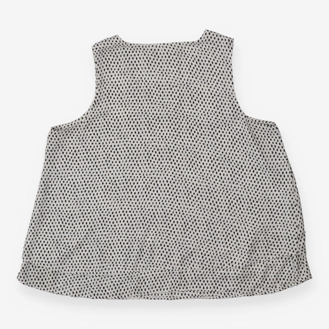 Blouse white with black squares sleeveless