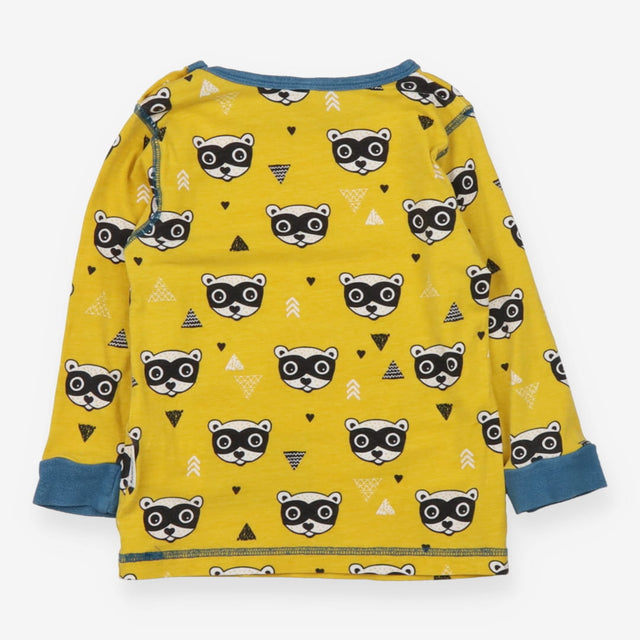 T-shirt long sleeve yellow with bandit raccoon