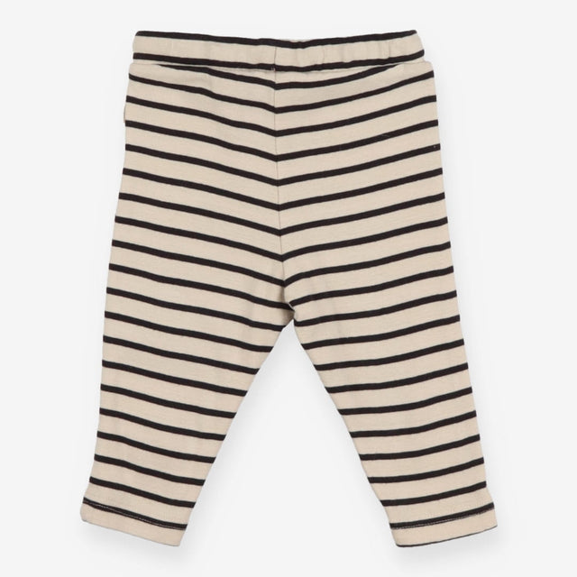 Beige and black striped leggings