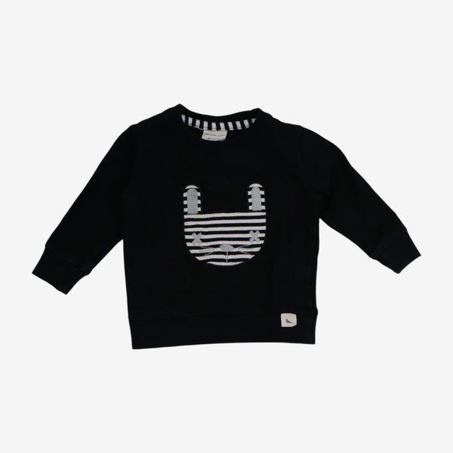 Sweatshirt Black with Mono Bunny