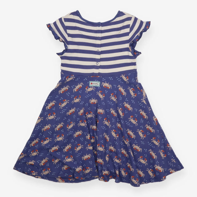 Blue Crab Dress with Stripes