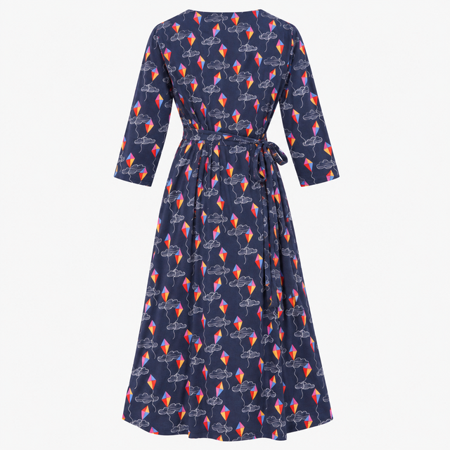 Bloom Organic Cotton Nursing Wrap Dress Kite Print
