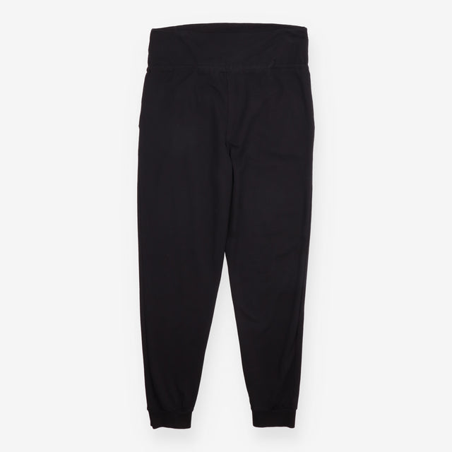 Maternity Joggers Black Cotton Stretch Drawstring