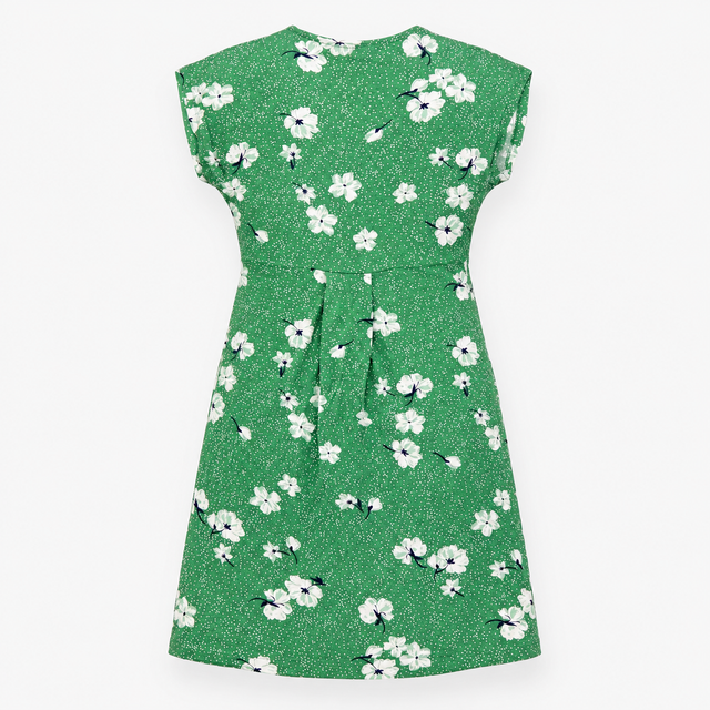 Green Floral Maternity Nursing Midi Dress with Poc
