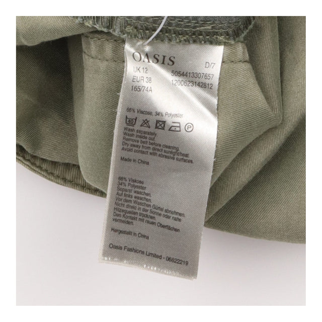 High Waist Belted Wide Leg Trousers Khaki Olive Gr